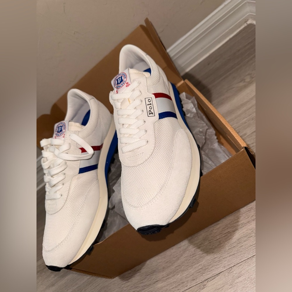 Polo by Ralph Lauren White and Blue Men's Sneakers